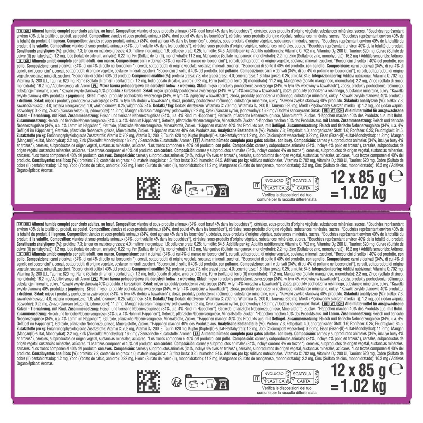 WHISKAS Adult Cat Food in Sauce with Beef, Chicken, Lamb &amp; Poultry