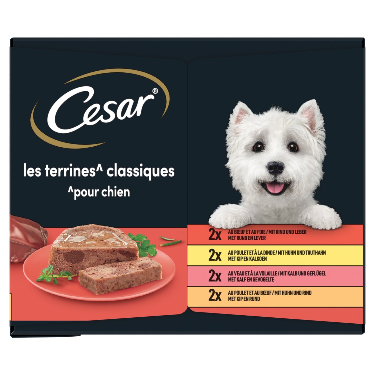 Terrine Classique pour Chien Adulte 4 Variétés CESAR
