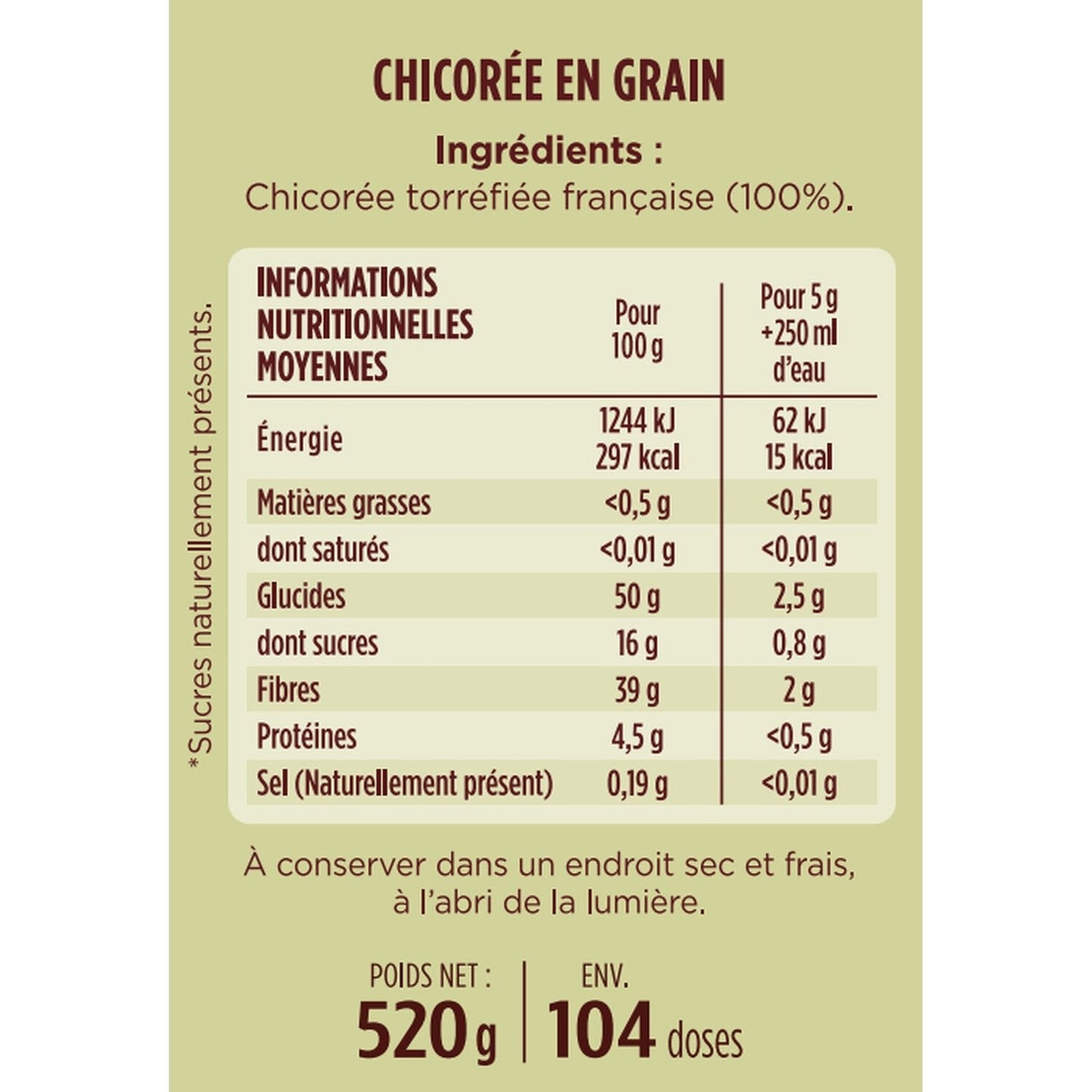 [ANTI-GASPILLAGE] Chicorée en Grains Torréfiée LEROUX - Date de durabilité minimale : 09/2025