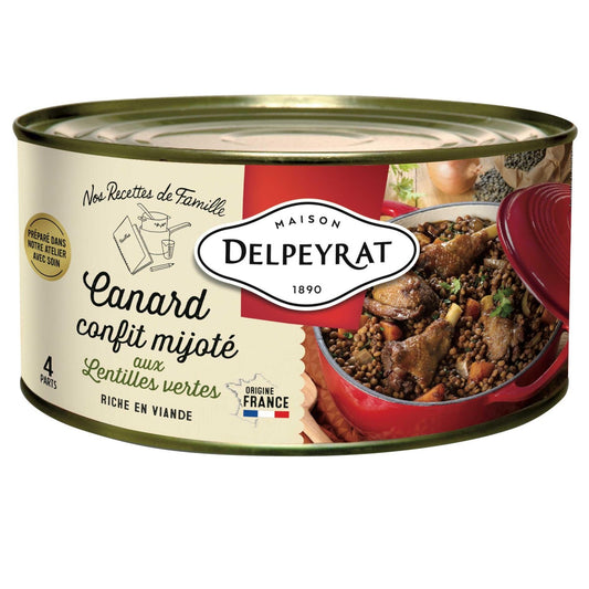 Canard Confit MIJOTE AUX LENTILLES VERTES la boite de 1,5Kg
