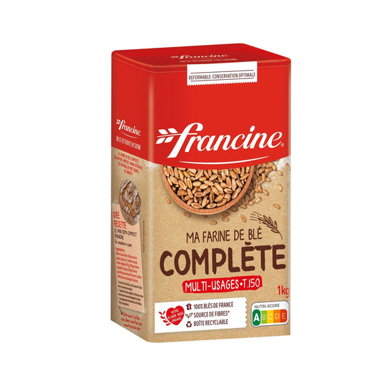 Farine de Blé Complète T150 FRANCINE la boite de 1 kg