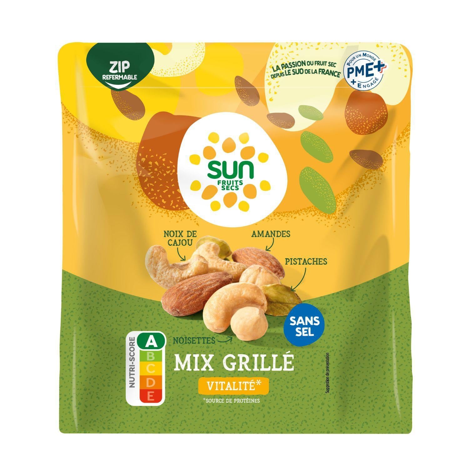 Mélange amandes, noix de cajou ,noisettes, pistaches SUN 
