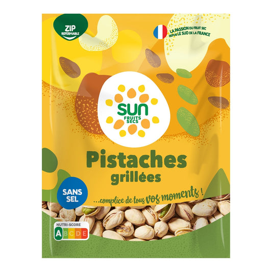 Pistaches Grillées Sans Sel SUN le sachet de 250g