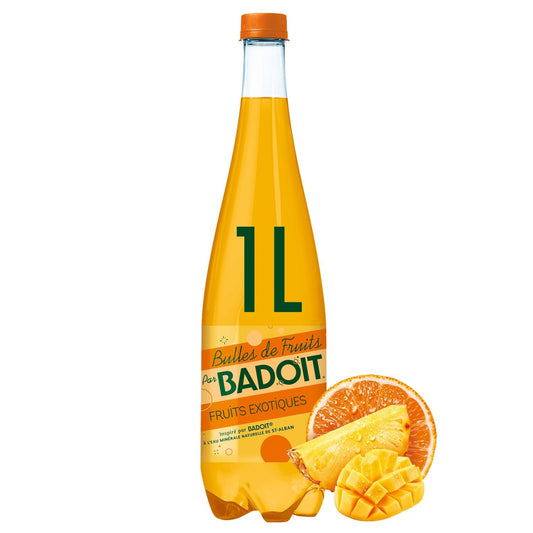 Eau Gazeuse Aromatisée Fruits Exotiques BADOIT la bouteille de 1L