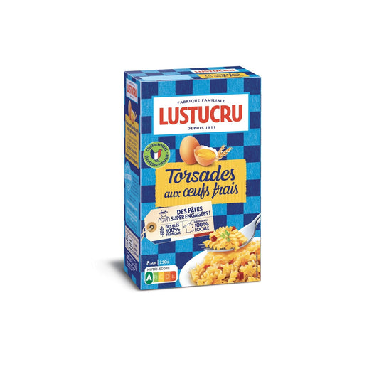 Pâtes Torsettes 3 Oeufs LUSTUCRU la boite de 250 g