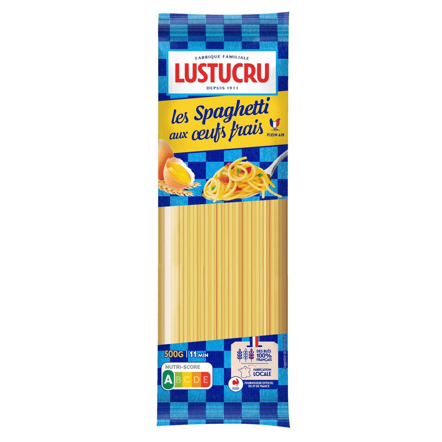Pâtes Spaghetti Oeufs LUSTUCRU le paquet de 500g