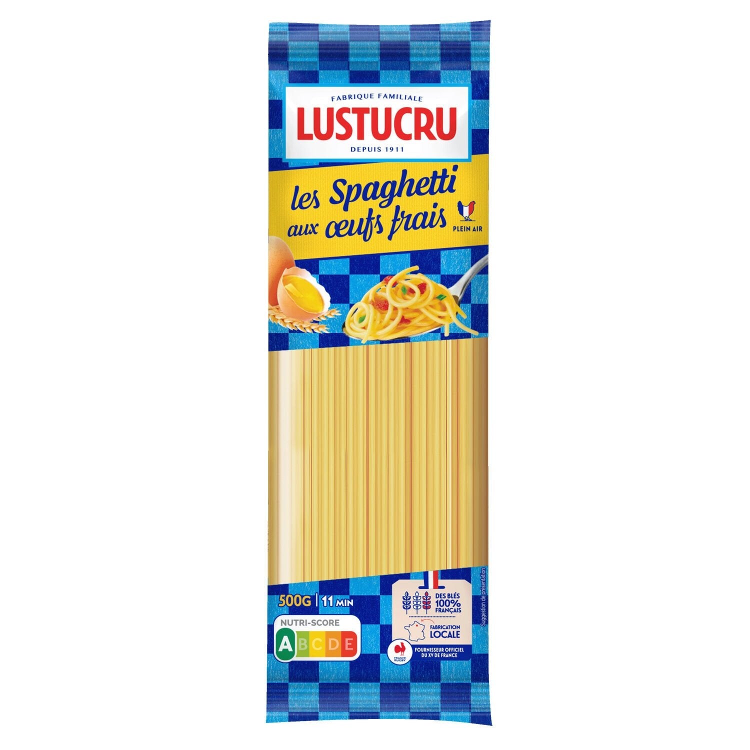 Pâtes Spaghetti Oeufs LUSTUCRU le paquet de 500g