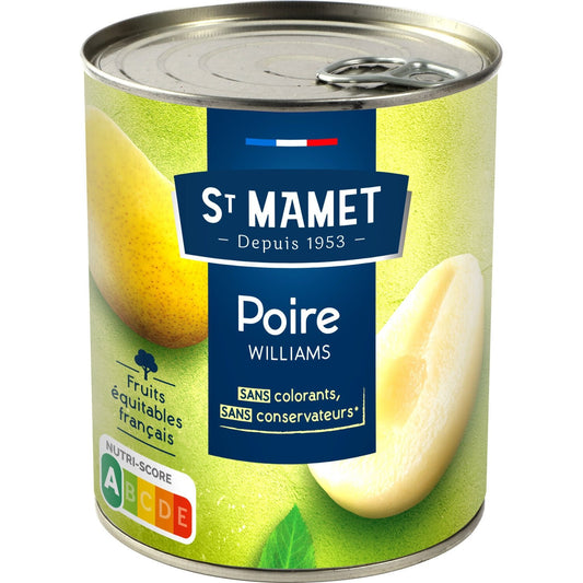 Fruits au Sirop Poire Williams, Poire en Moitiés ST MAMET la boite de 850g