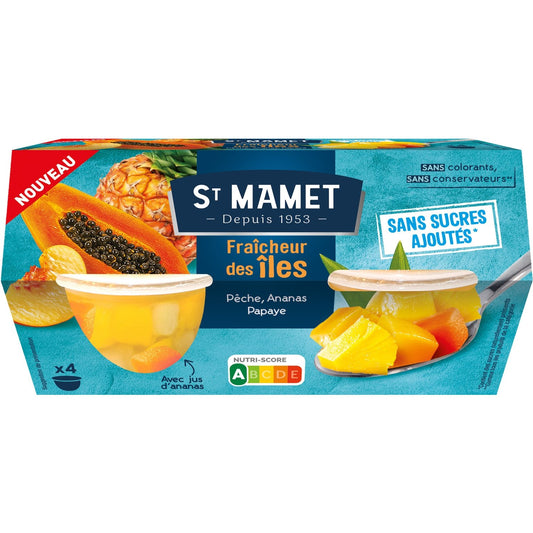 Fruits au Sirop Cocktail Fraîcheur des Iles ST MAMET les 4 pots de 113g