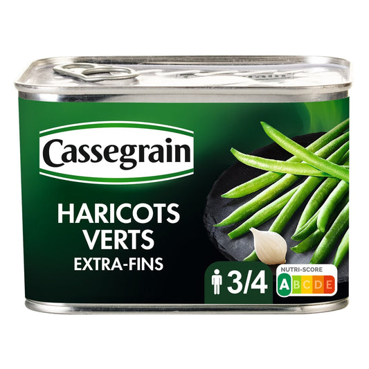 Haricots Verts Extra-Fins Cueillis Main CASSEGRAIN la boîte de 390g