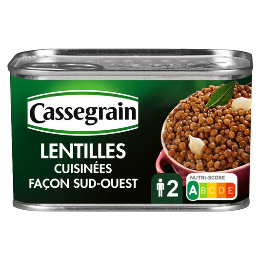 Lentilles Cuisinées Façon Sud-Ouest CASSEGRAIN la boîte de 410g