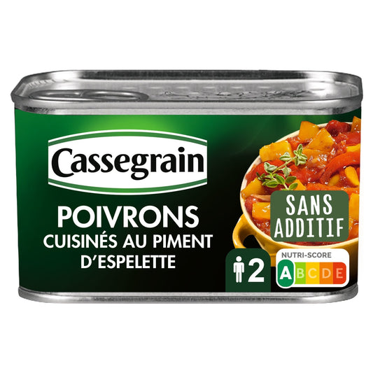 Poivrons Cuisinés au Piment d'Espelette CASSEGRAIN la boîte de 375g