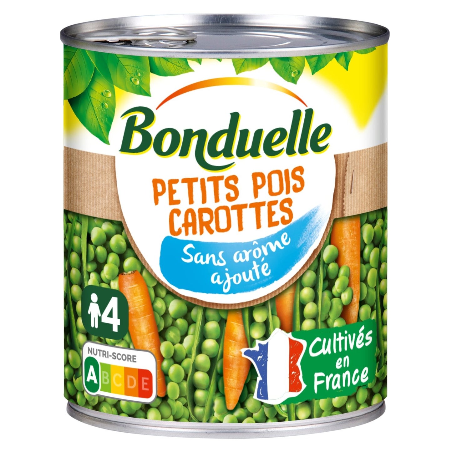 Petits Pois Carottes Sans Arôme Ajouté BONDUELLE la boîte de 530g