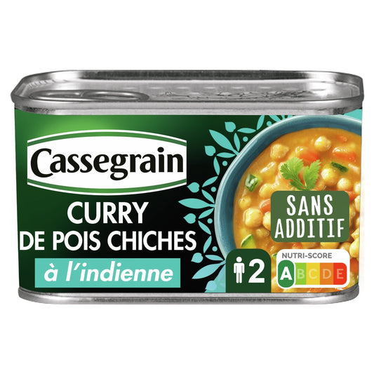 Curry de Pois Chiches à l'Indienne CASSEGRAIN l'unité de 430g