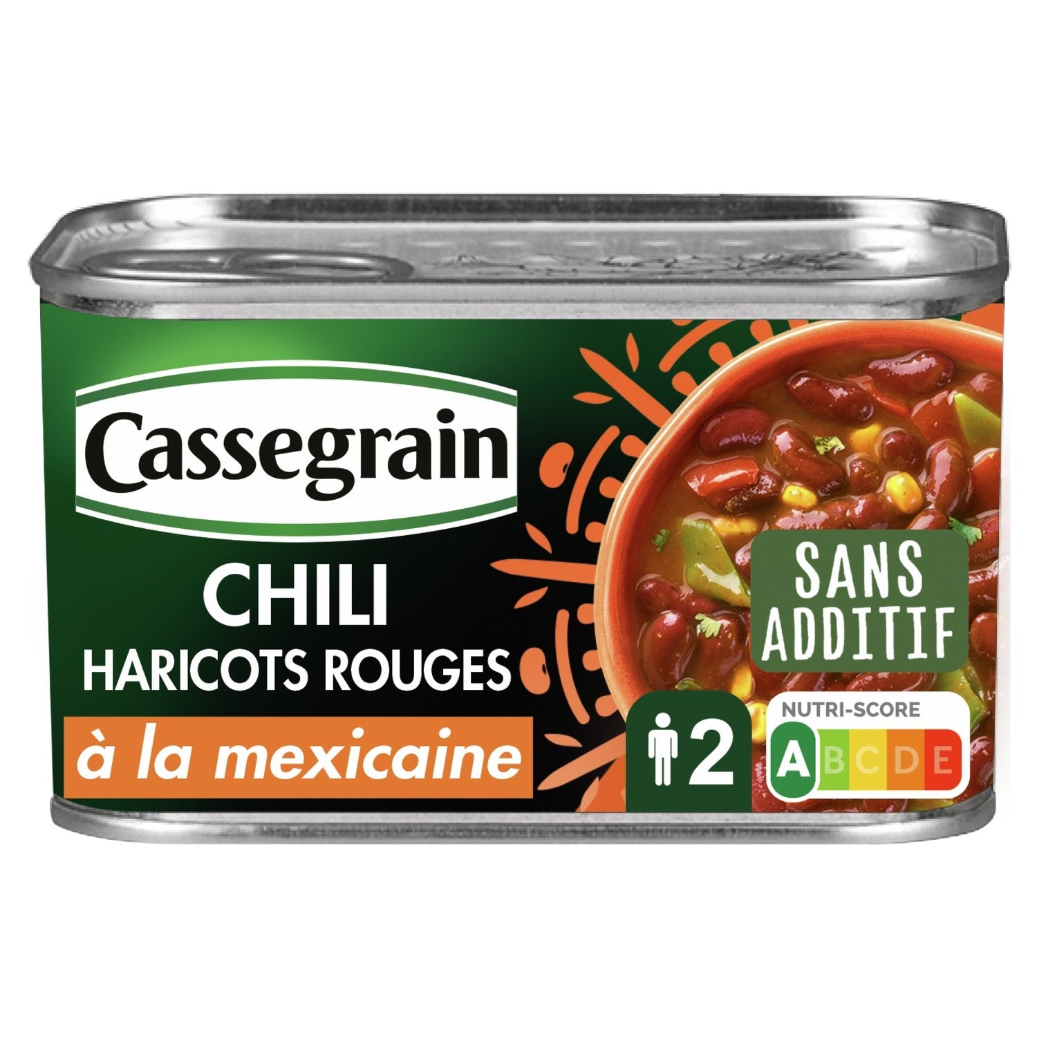 Chili d'Haricots Rouges à la Mexicaine CASSEGRAIN la boite de 430g
