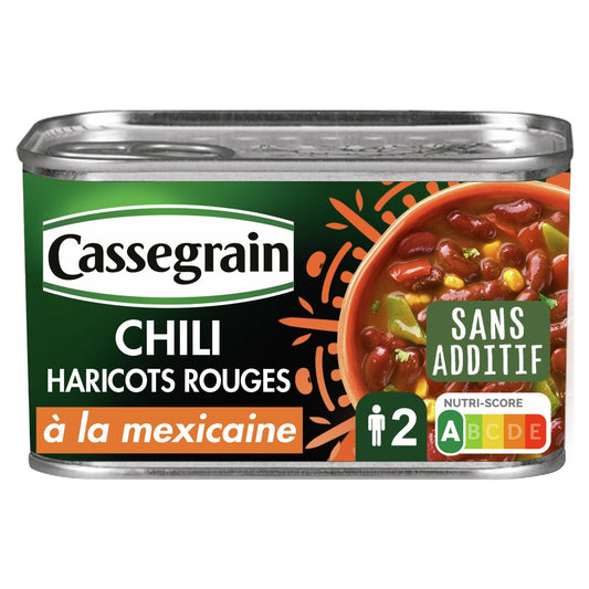 Chili d'Haricots Rouges à la Mexicaine CASSEGRAIN la boite de 430g
