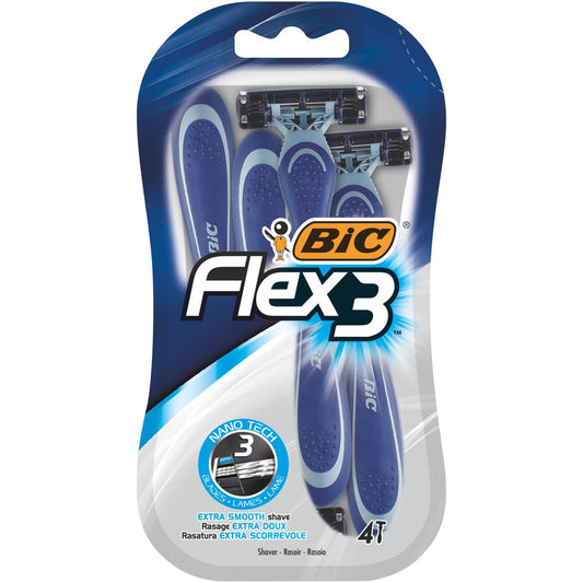 Rasoir Jetables Flex 3 Comfort pour Homme BIC les 4 rasoirs