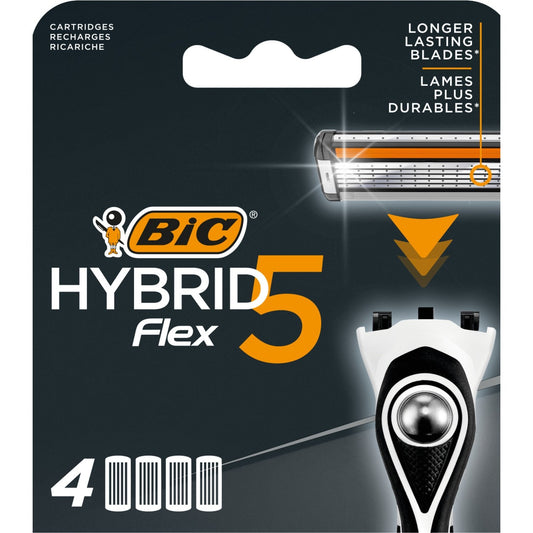 Recharges Rasoir Homme avec 5 Lames Mobiles Nanotech avec Revêtement en Titane BIC la boîte de 4 recharges