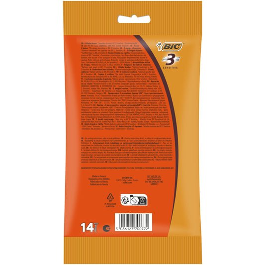 BIC Men's Sensitive Skin 3-Blade Disposable Razor Softer Sensitive