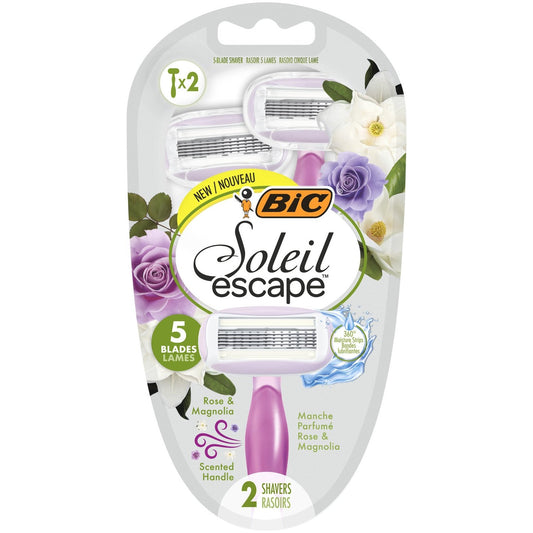Rasoir Jetables Soleil Escape 5 Lames Femme Rose et Magnolia BIC le rasoir