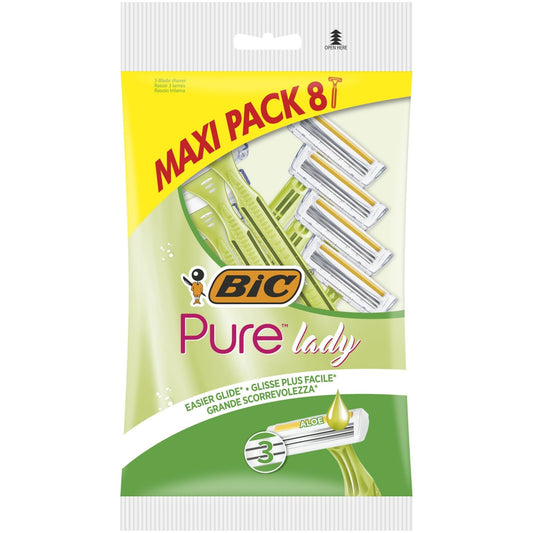 Rasoirs Jetables Pure Lady Femme Aloe Vera BIC le sachet de 8 rasoirs