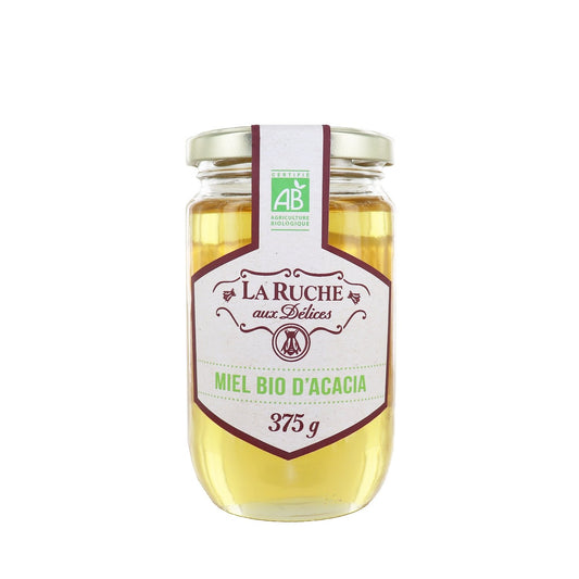 Miel d'Acacia Bio LA RUCHE AUX DELICES le pot de 375g
