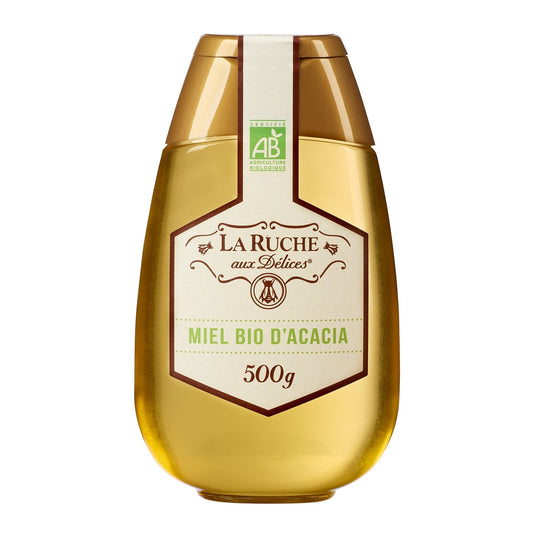 Miel d'Acacia Bio LA RUCHE AUX DELICES le flacon de 500g