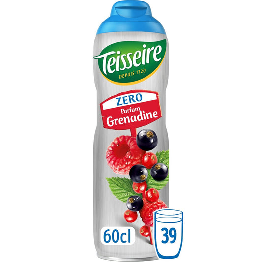 Sirop Grenadine Zéro Sucre TEISSEIRE la bouteille de 60cL
