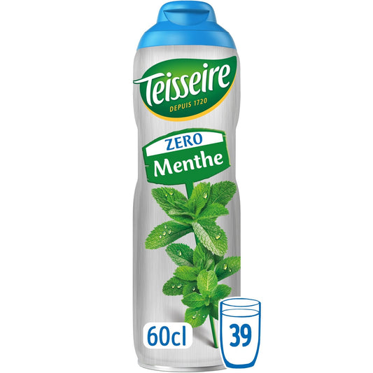 Sirop Menthe Zéro Sucres TEISSEIRE la bouteille 60cL