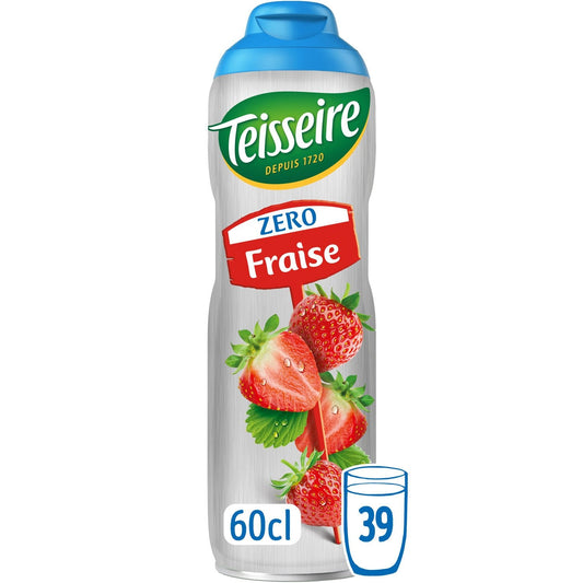 Sirop Fraise Zéro TEISSEIRE la bouteille de 60cL