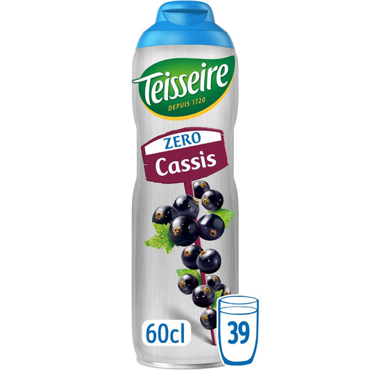 Sirop Cassis Zéro Sucres TEISSEIRE la bouteille de 60cL