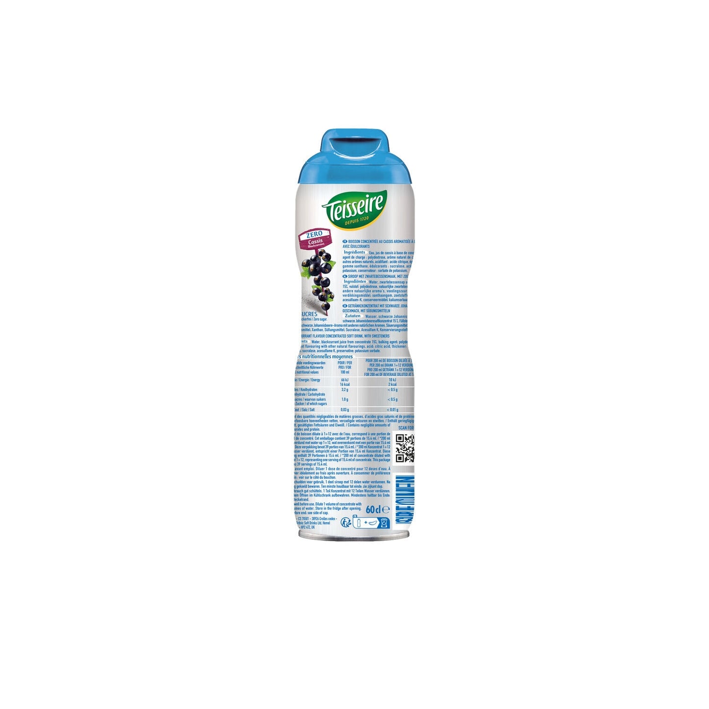 Sirop Cassis Zéro Sucres TEISSEIRE