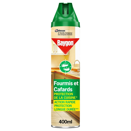 Anti-Rampants Spray Fourmis et Cafards Action Rapide Protection Longue Durée BAYGON le spray de 400mL