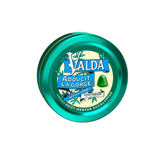Pastilles Sans Sucre Menthe Eucalyptus VALDA la boite de 50g
