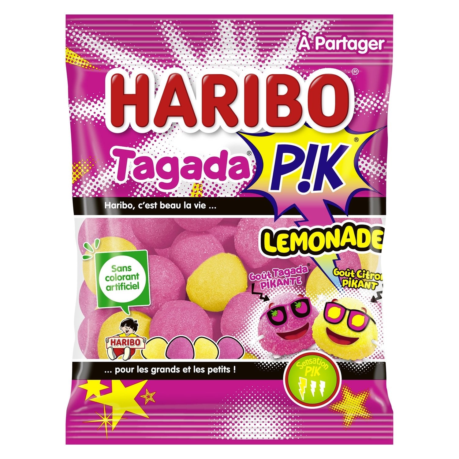 Bonbons Tagada Pik Lemonade HARIBO le paquet de 180g