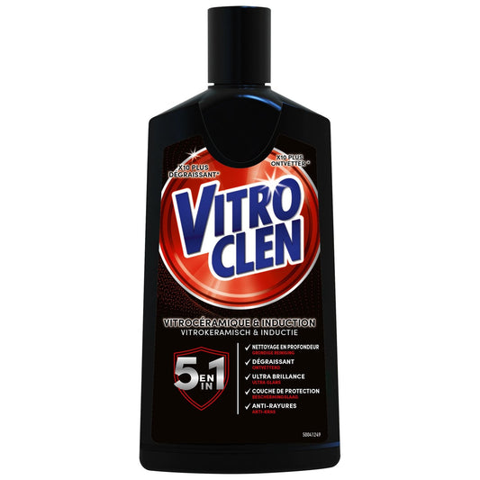 Nettoyant Crème Plaques Vitrocéramique et Induction Dégraissant Ultra Brillance VITROCLEN le flacon de 200mL