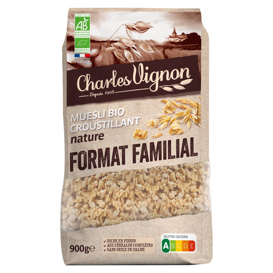 Muesli Bio Croustillant Nature CHARLES VIGNON le sachet de 350g