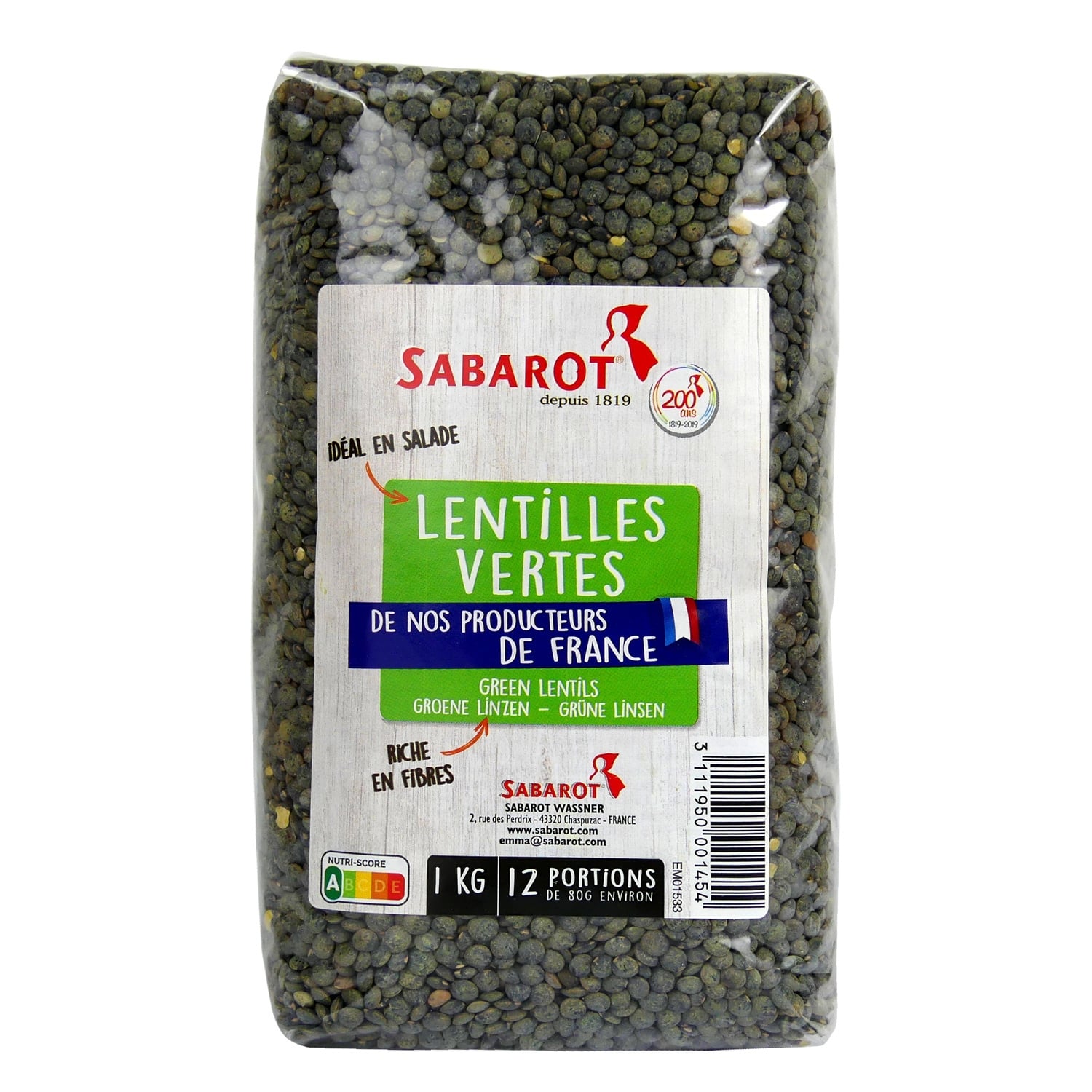 Lentilles Vertes SABAROT 