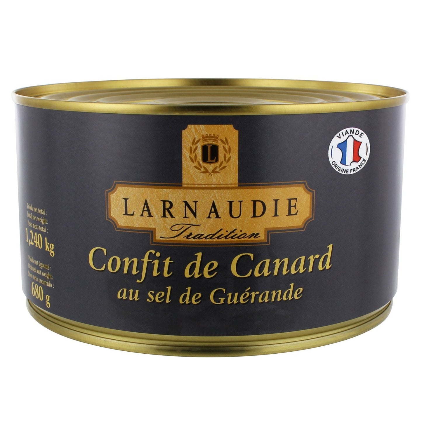 Confit de Canard au Sel de Guérande JEAN LARNAUDIE la boite de 1,240Kg
