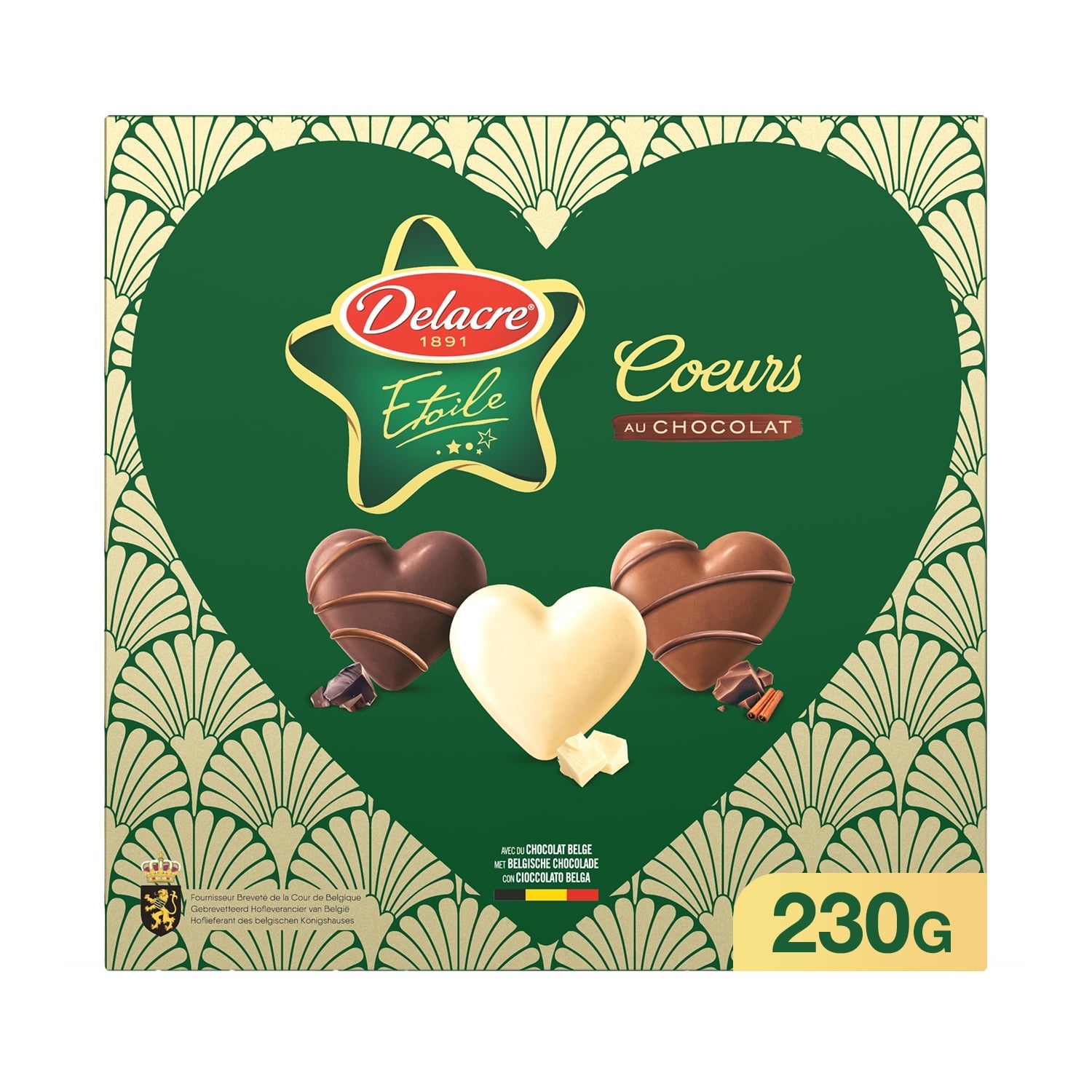Assortiment de Biscuits Cœurs au Chocolat Etoile DELACRE 