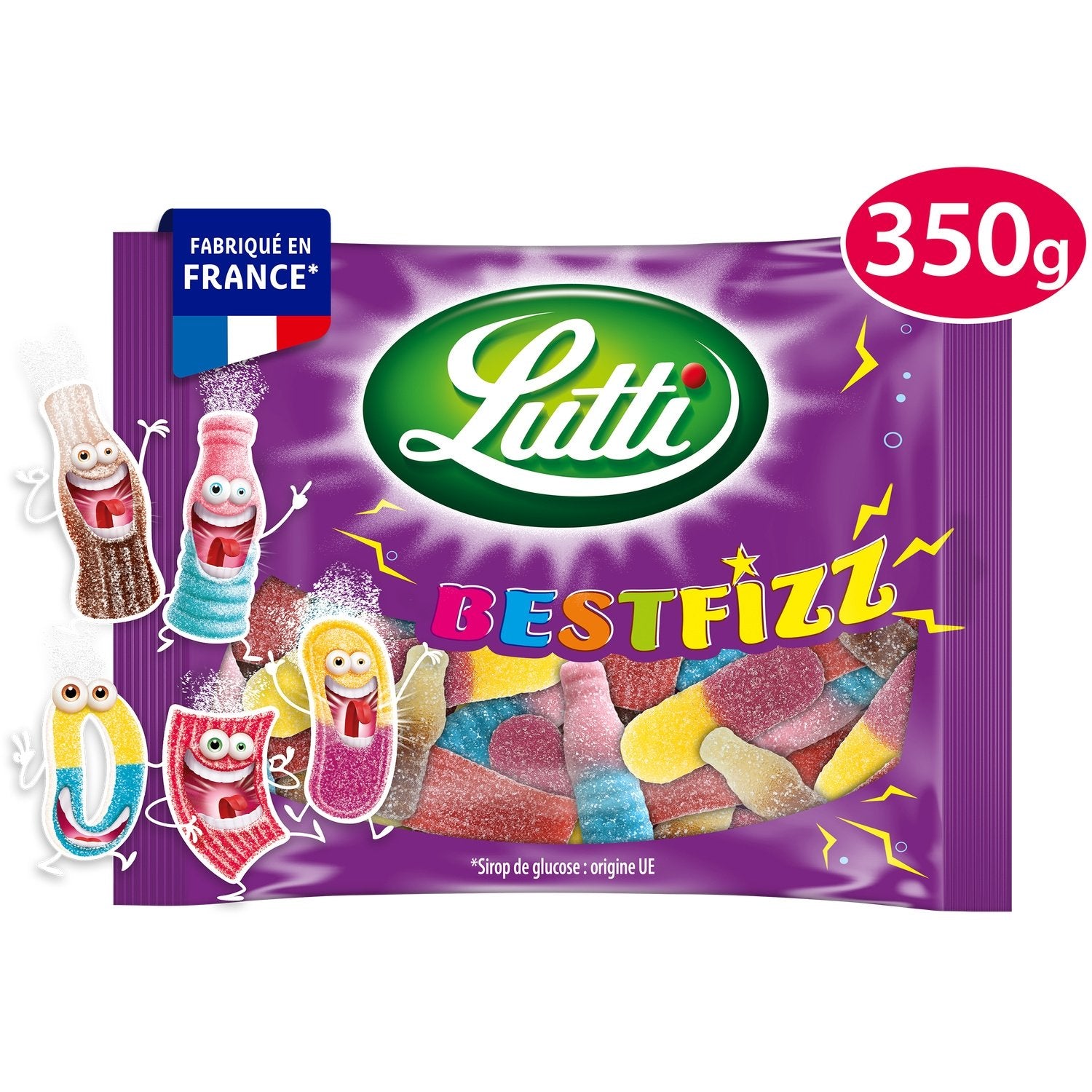 Bonbons Assortiment Bestfizz Piquants LUTTI Le sachet de 350G