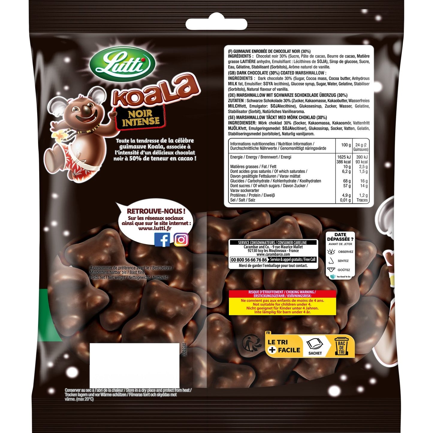 LUTTI Dark Chocolate Koala Candies