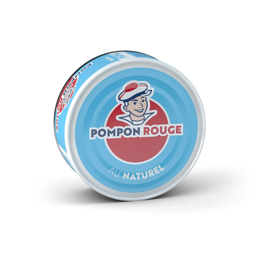 Thon Entier au Naturel POMPON ROUGE la boite de 130g net égoutté
