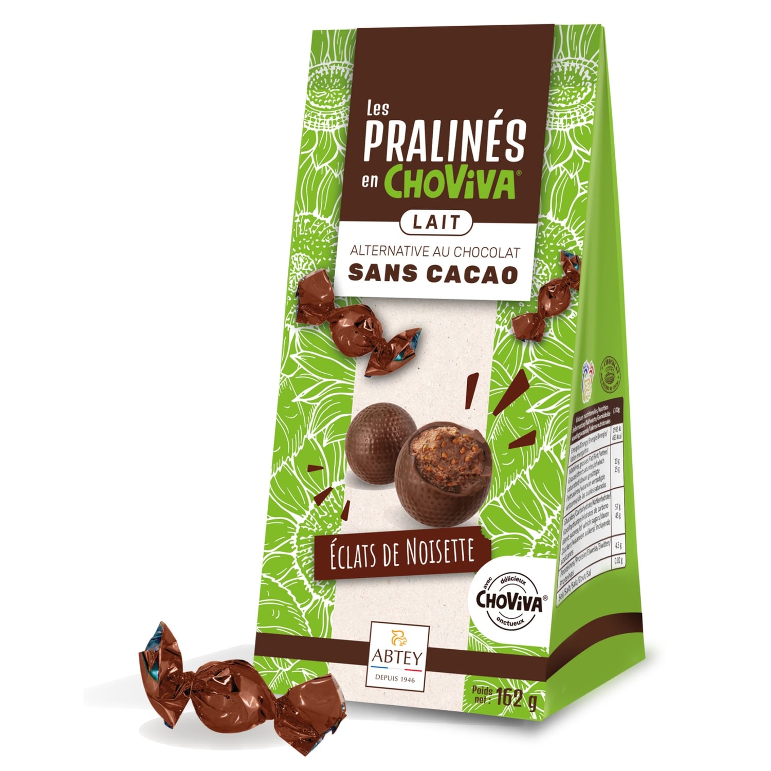 Pralinés Alternative Chocolat Boules Noisette Choviva ABTEY 