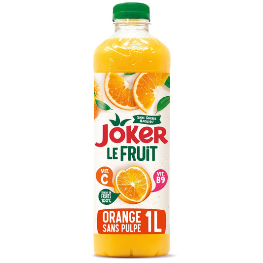 Jus d'Orange Sans Pulpe et Sans Sucres Ajoutés JOKER la bouteille de 1L