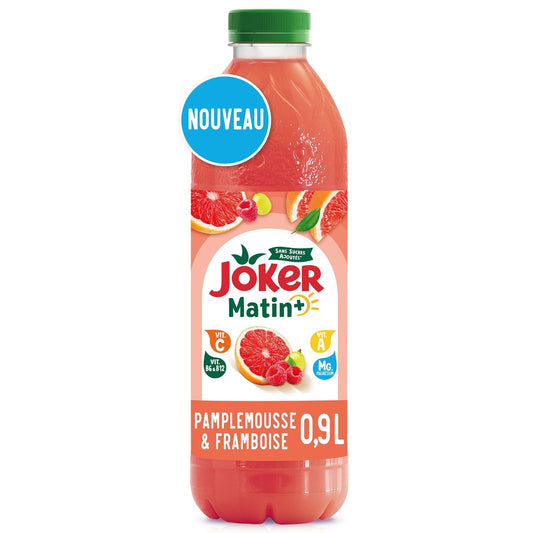 Jus de Fruits Matin+ Pamplemousse et Framboise JOKER la bouteille de 90cL