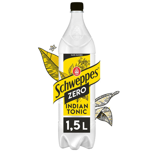 Soda Indian Tonic Zéro Sucres SCHWEPPES la bouteille d'1,5L