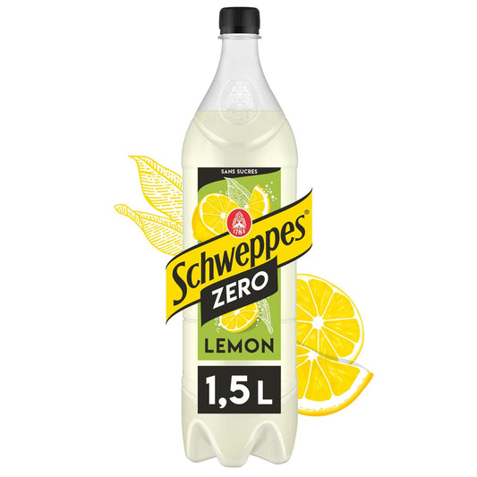 Soda au Citron Zéro Sucres SCHWEPPES la bouteille d'1,5L