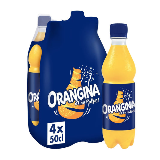 Soda à l'Orange et Sa Pulpe ORANGINA le pack de 4 bouteilles de 50cL