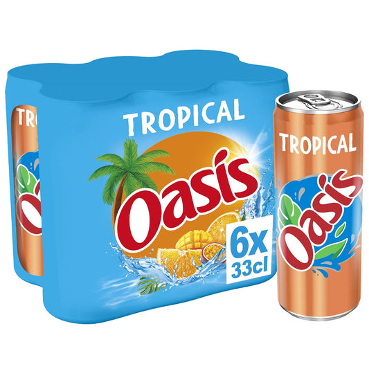 Boisson aux Fruits Tropical OASIS le pack de 6 canettes de 33cL
